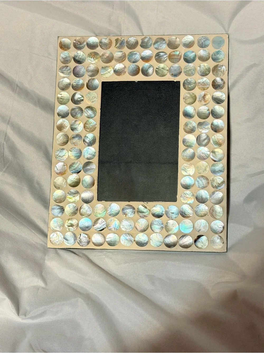 Mother of Pearl Shell Mosaic Picture Frame Coastal Boho Beach Decor